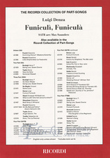 Funiculi, Funicula (SATB)